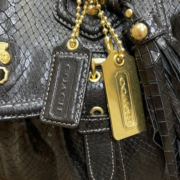 Coach python embossed black handbag❤️❤️❤️ - Picture 12 of 15